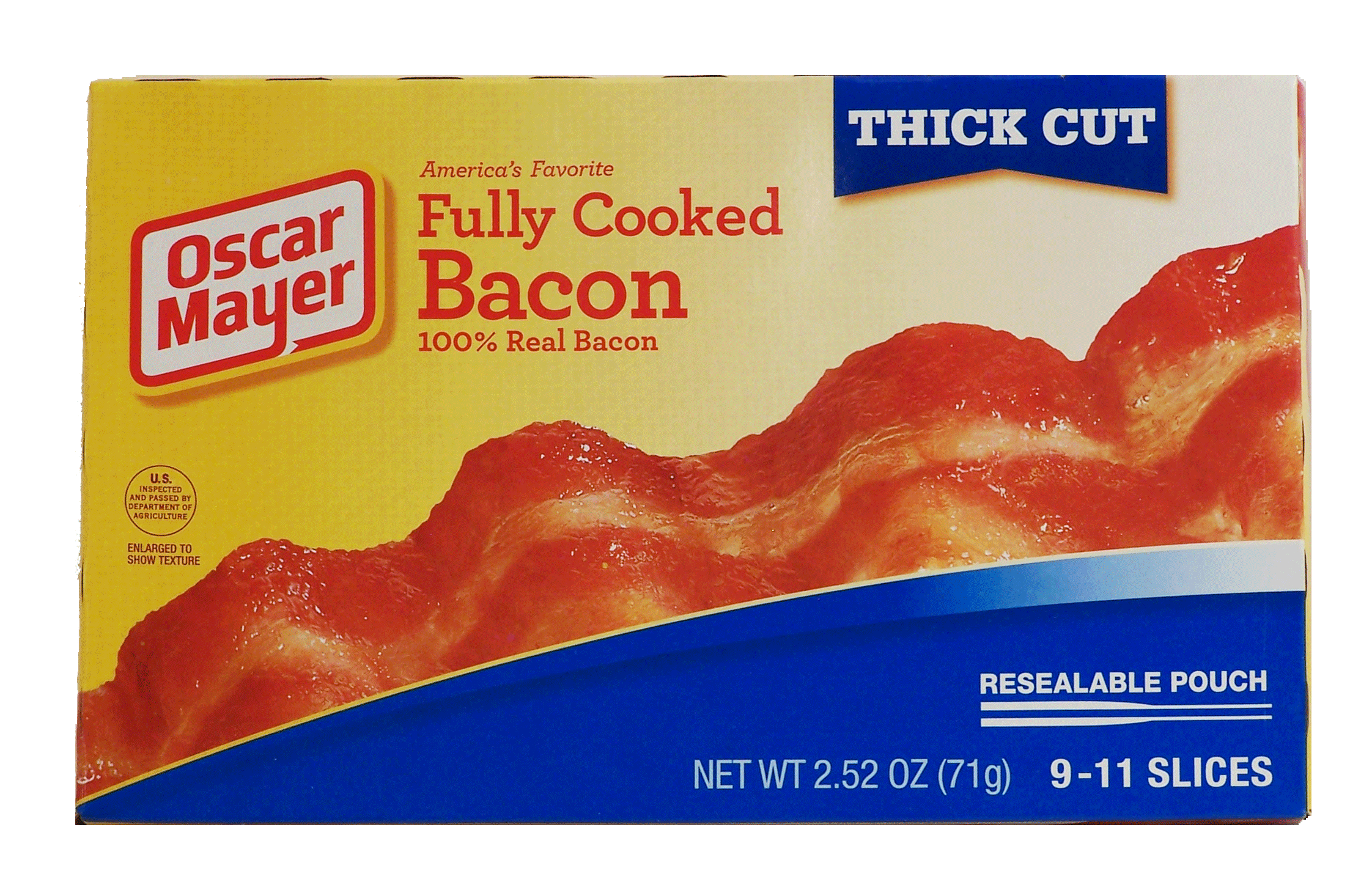 Oscar Mayer  fully cooked bacon, thick cut, store below 75 degrees farenheit Full-Size Picture